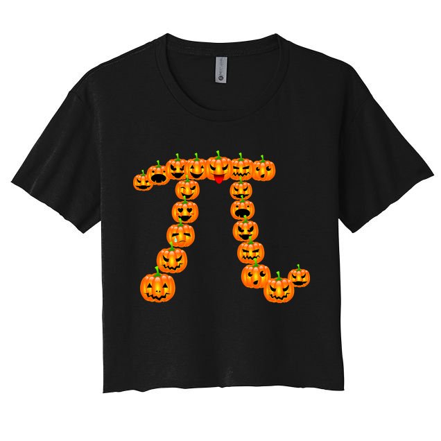 Pumpkin Pi Emoji's Halloween Math 3.14 Crop Top