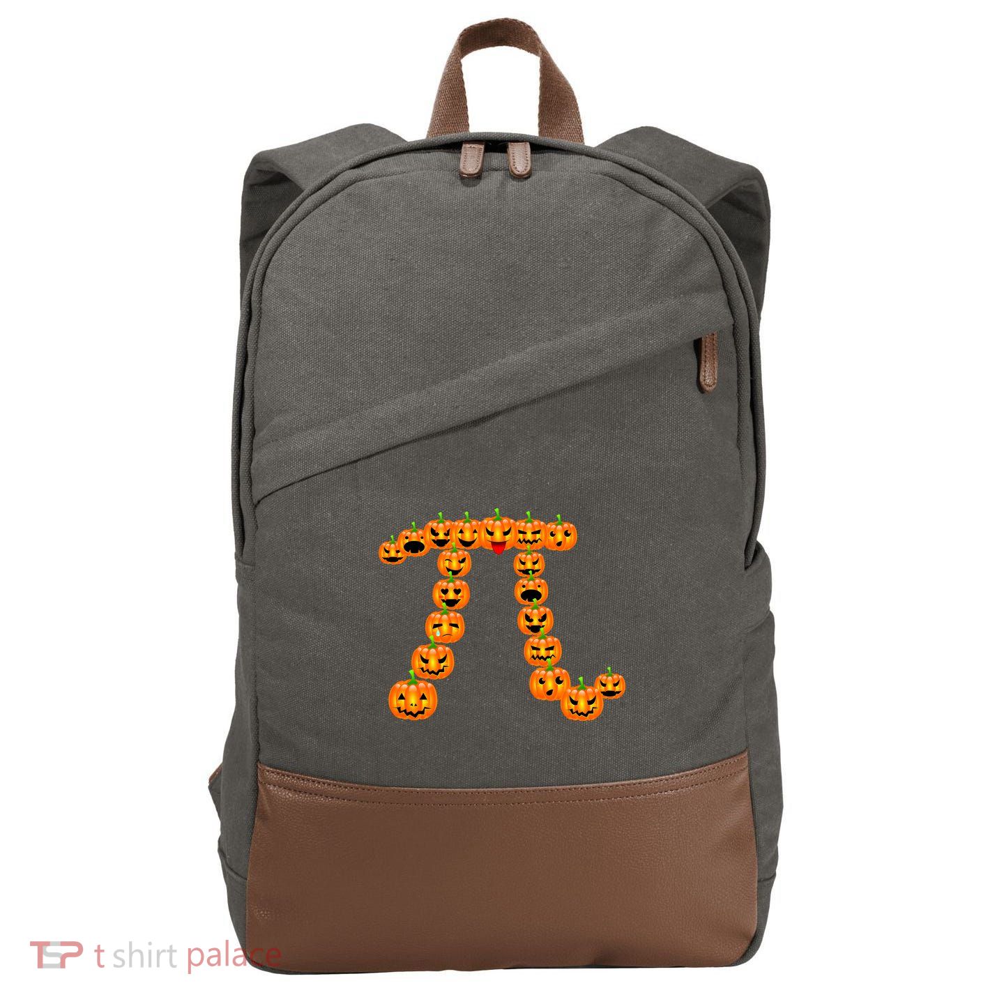 Pumpkin Pi Emoji's Halloween Math 3.14 Cotton Canvas Backpack