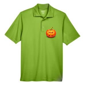 Pumpkin Pi Jack O Lantern Men's Origin Performance Pique Polo