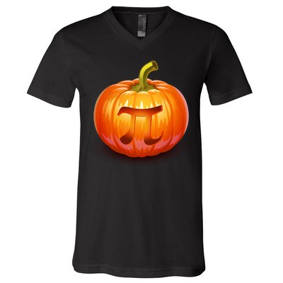 Pumpkin Pi Jack O Lantern V-Neck T-Shirt