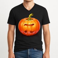 Pumpkin Pi Jack O Lantern V-Neck T-Shirt