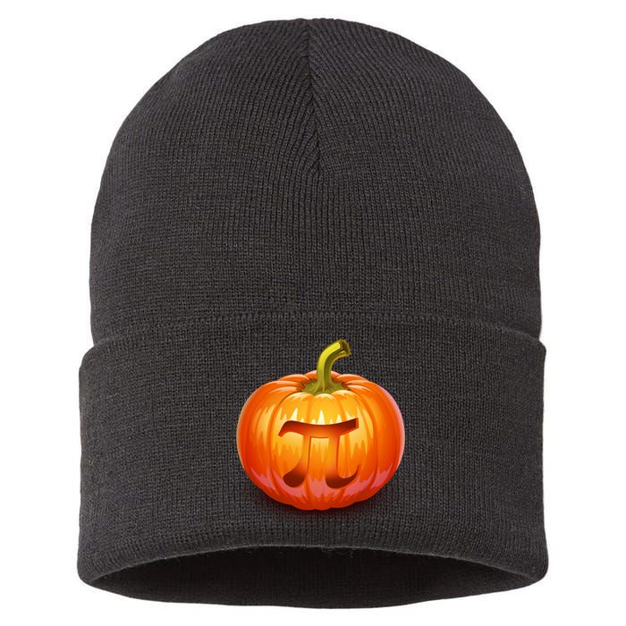 Pumpkin Pi Jack O Lantern Sustainable Knit Beanie