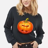 Pumpkin Pi Jack O Lantern Cropped Pullover Crew