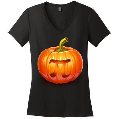 Pumpkin Pi Jack O Lantern Women's V-Neck T-Shirt