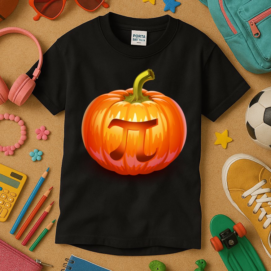 Pumpkin Pi Jack O Lantern Kids T-Shirt