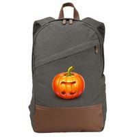 Pumpkin Pi Jack O Lantern Cotton Canvas Backpack