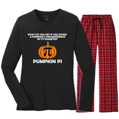 Pumpkin Pi Math Lovers Women's Long Sleeve Flannel Pajama Set 