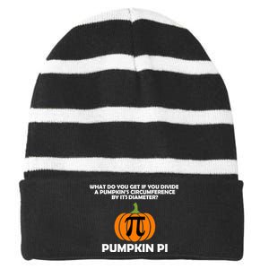 Pumpkin Pi Math Lovers Striped Beanie with Solid Band