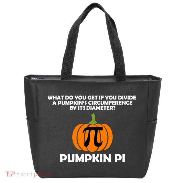 Pumpkin Pi Math Lovers Zip Tote Bag