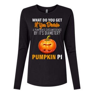 Pumpkin Pi Math Teacher Pun Womens Cotton Relaxed Long Sleeve T-Shirt