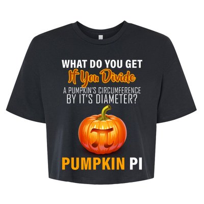 Pumpkin Pi Math Teacher Pun Bella+Canvas Jersey Crop Tee