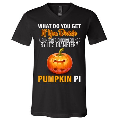 Pumpkin Pi Math Teacher Pun V-Neck T-Shirt