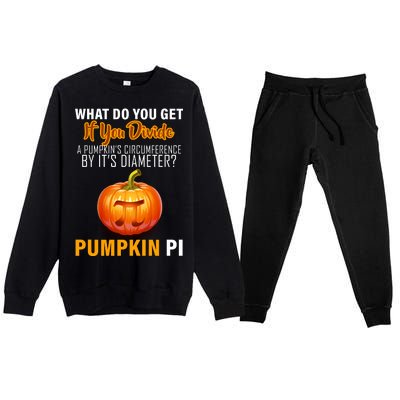 Pumpkin Pi Math Teacher Pun Premium Crewneck Sweatsuit Set