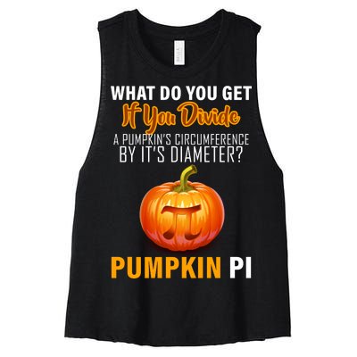 Pumpkin Pi Math Teacher Pun Women's Racerback Cropped Tank