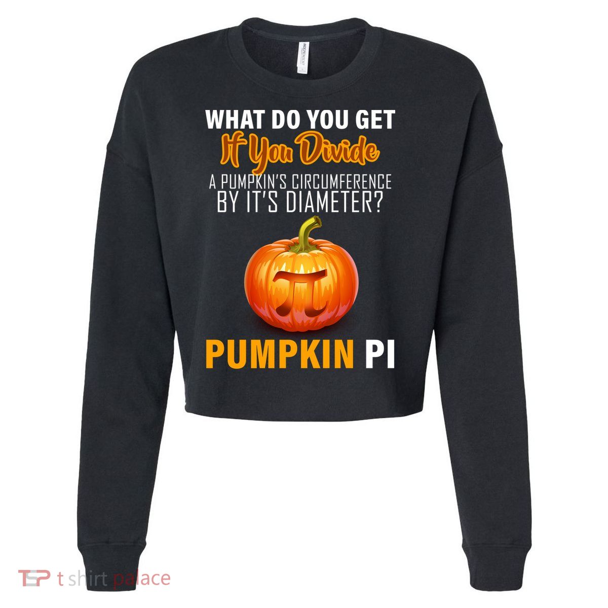 Pumpkin Pi Math Teacher Pun Cropped Pullover Crew