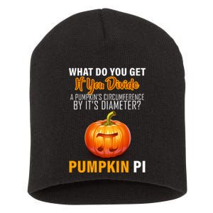 Pumpkin Pi Math Teacher Pun Short Acrylic Beanie