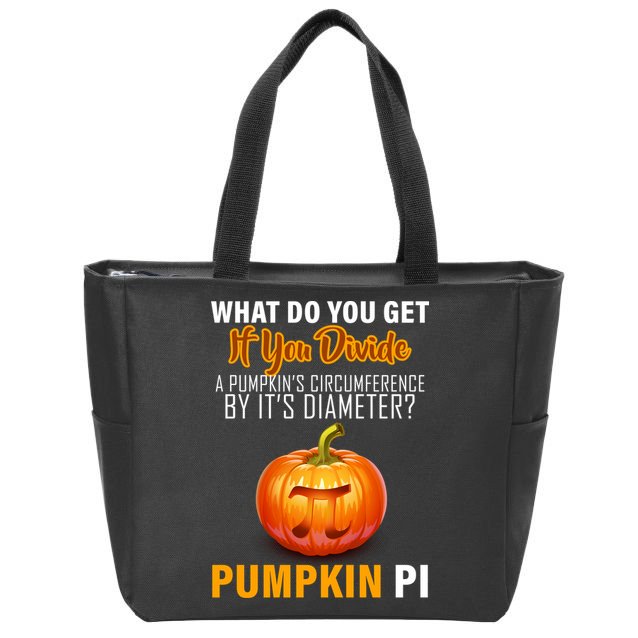 Pumpkin Pi Math Teacher Pun Zip Tote Bag