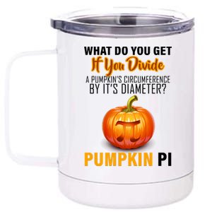 Pumpkin Pi Math Teacher Pun 12 oz Stainless Steel Tumbler Cup