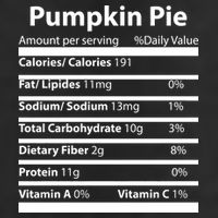 Pumpkin Pie Nutritional Facts Funny Thanksgiving 7 Panel Mesh Trucker Snapback Hat
