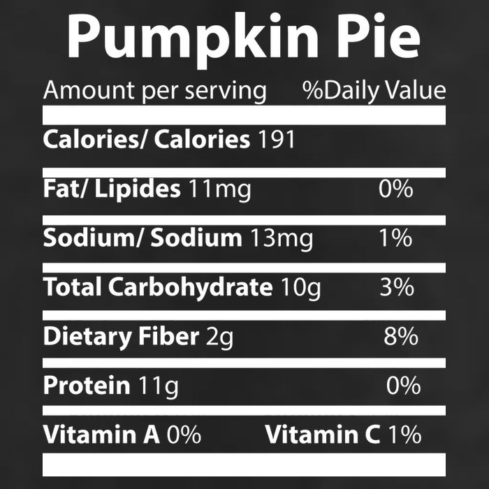 Pumpkin Pie Nutritional Facts Funny Thanksgiving 7 Panel Mesh Trucker Snapback Hat