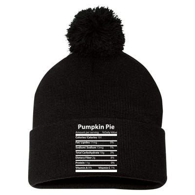 Pumpkin Pie Nutritional Facts Funny Thanksgiving Pom Pom 12in Knit Beanie