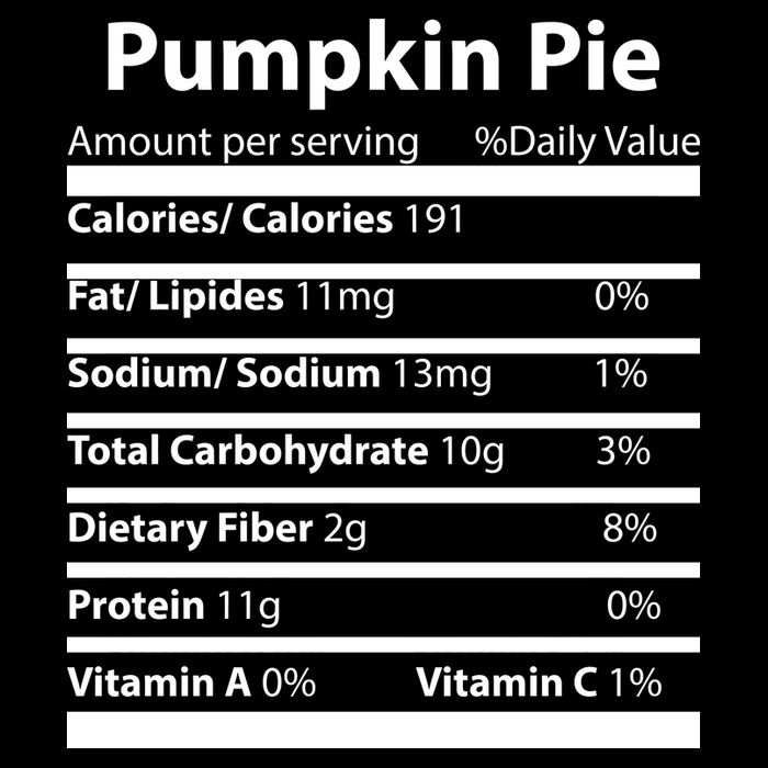 Pumpkin Pie Nutritional Facts Funny Thanksgiving Cropped Pullover Crew
