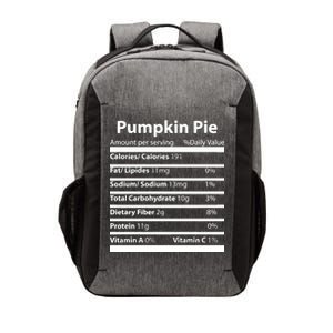 Pumpkin Pie Nutritional Facts Funny Thanksgiving Vector Backpack