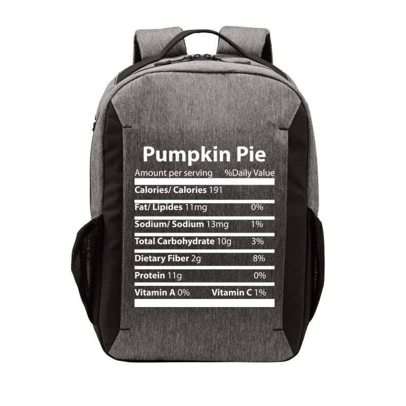 Pumpkin Pie Nutritional Facts Funny Thanksgiving Vector Backpack