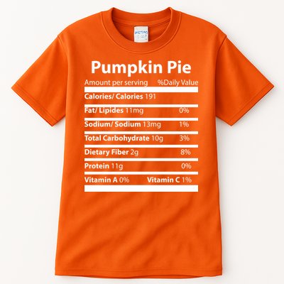 Pumpkin Pie Nutritional Facts Funny Thanksgiving Tall T-Shirt