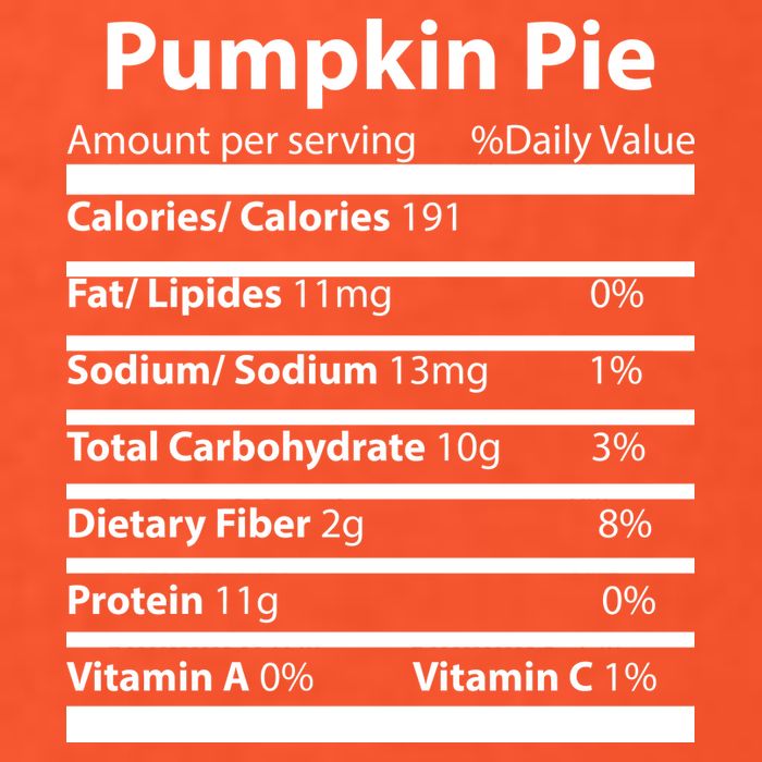Pumpkin Pie Nutritional Facts Funny Thanksgiving V-Neck T-Shirt