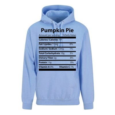 Pumpkin Pie Nutritional Facts Funny Thanksgiving Unisex Surf Hoodie