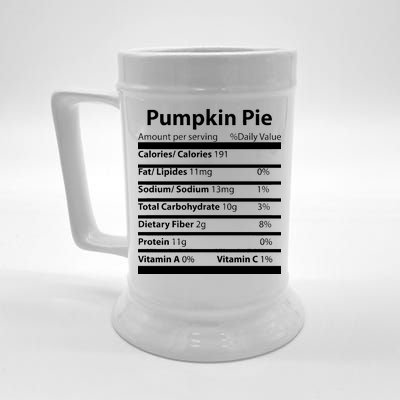 Pumpkin Pie Nutritional Facts Funny Thanksgiving Beer Stein