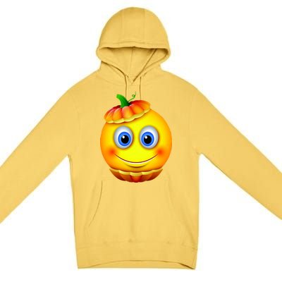 Pumpkin Smiley Emoji Premium Pullover Hoodie