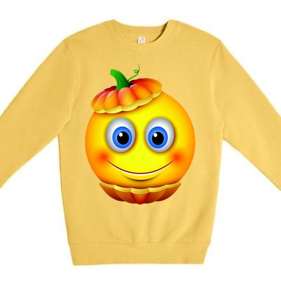 Pumpkin Smiley Emoji Premium Crewneck Sweatshirt