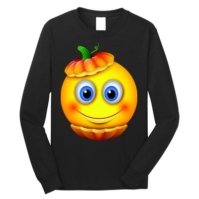 Pumpkin Smiley Emoji Long Sleeve Shirt