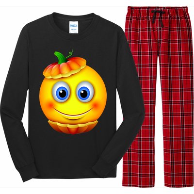 Pumpkin Smiley Emoji Long Sleeve Pajama Set