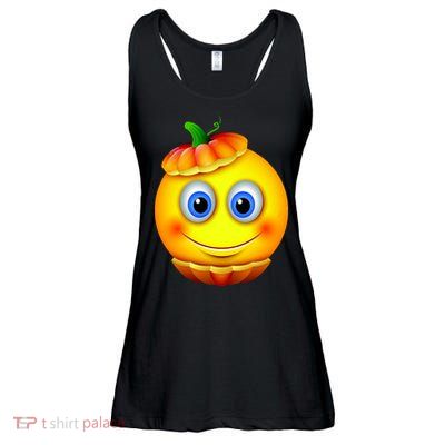 Pumpkin Smiley Emoji Ladies Essential Flowy Tank