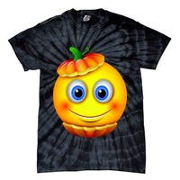 Pumpkin Smiley Emoji Tie-Dye T-Shirt