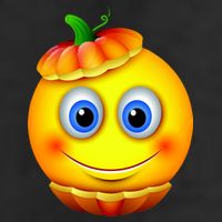 Pumpkin Smiley Emoji Trucker Hat