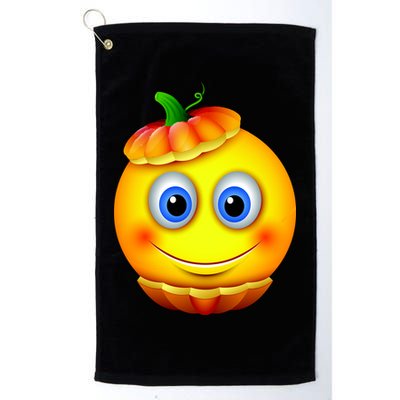 Pumpkin Smiley Emoji Golf Towel