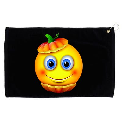 Pumpkin Smiley Emoji Grommeted Golf Towel