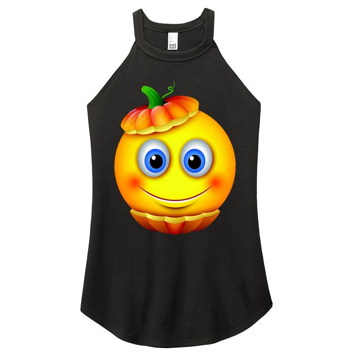 Pumpkin Smiley Emoji Women's Perfect Tri Rocker Tank