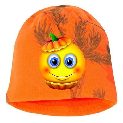 Pumpkin Smiley Emoji Kati - Camo Knit Beanie