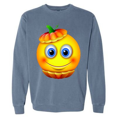 Pumpkin Smiley Emoji Garment-Dyed Sweatshirt