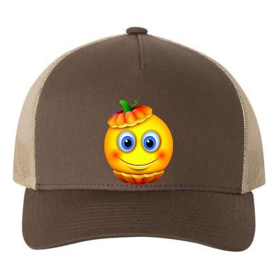 Pumpkin Smiley Emoji Yupoong Adult 5-Panel Trucker Hat