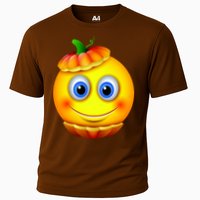 Pumpkin Smiley Emoji Cooling Performance Crew T-Shirt