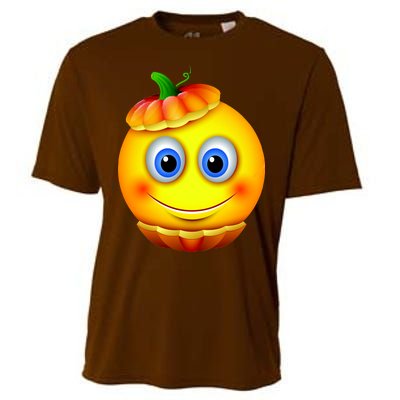 Pumpkin Smiley Emoji Cooling Performance Crew T-Shirt