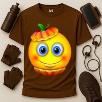 Pumpkin Smiley Emoji Cooling Performance Crew T-Shirt