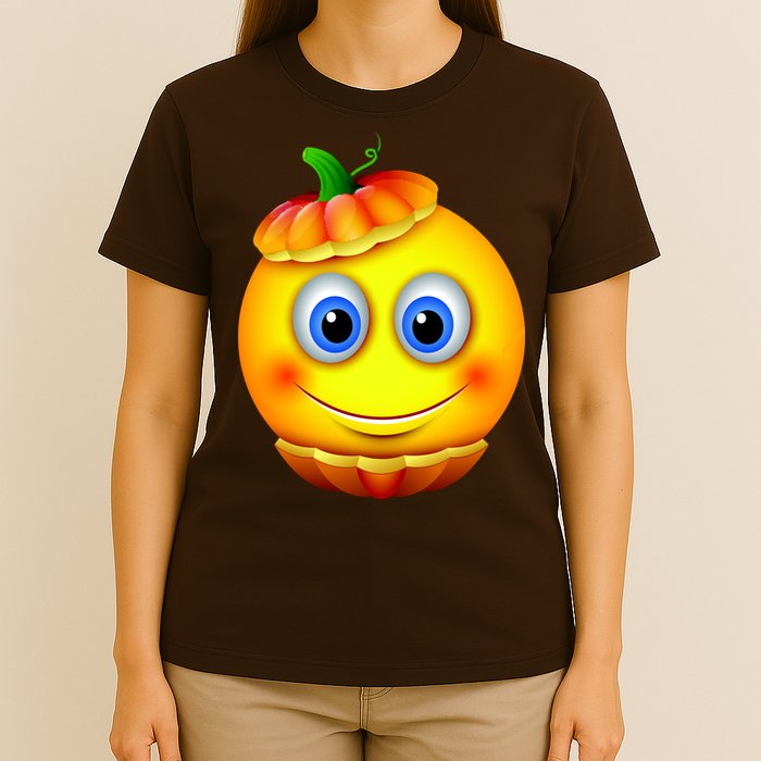 Pumpkin Smiley Emoji T-Shirt