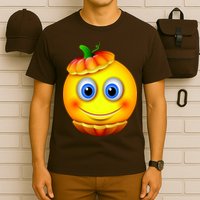 Pumpkin Smiley Emoji T-Shirt